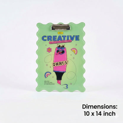 Customized Acrylic Exam Clipboard With Name (10 × 14 Inch)