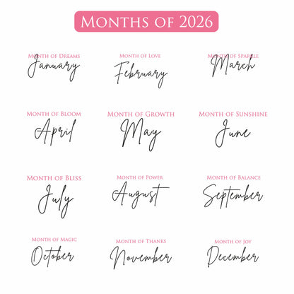 2026 Calendar for Desk – Floral Vase & Wooden Stand (Non-Customised)