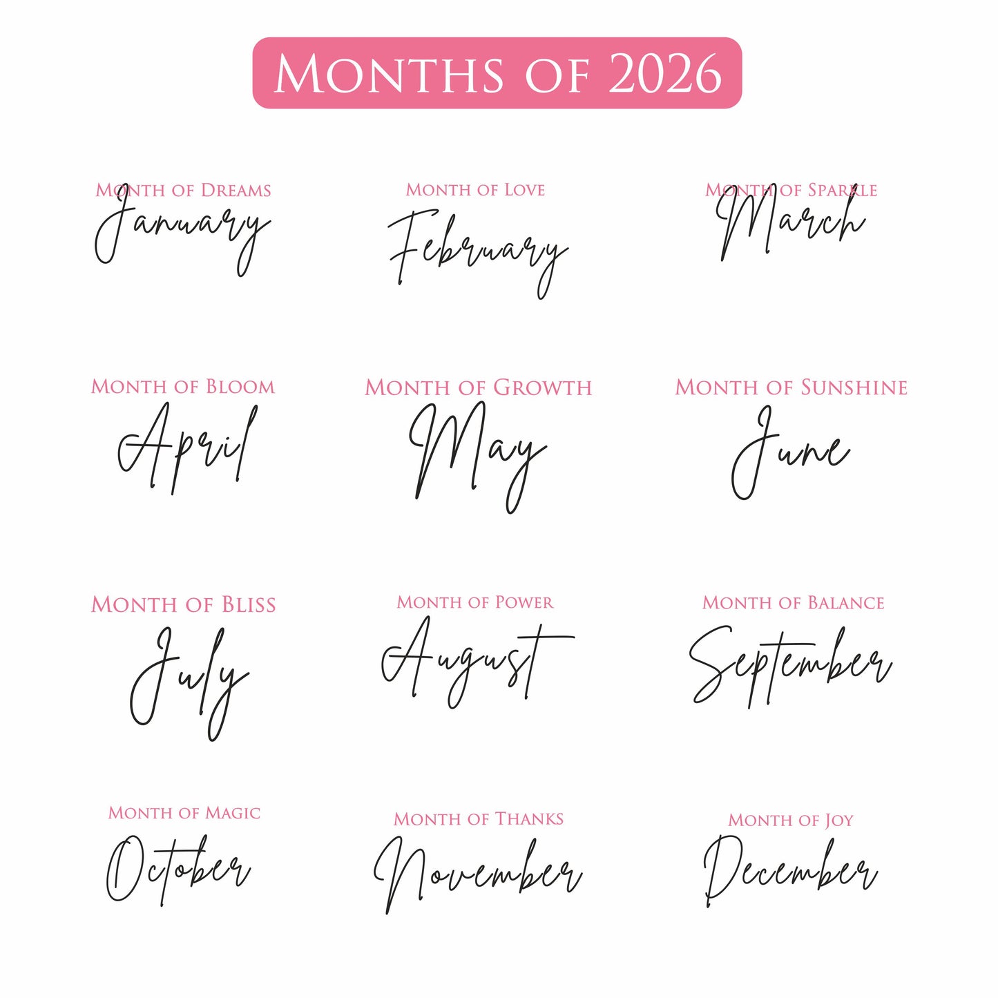 Customized 2026 Calendar for Desk – Floral Vase & Wooden Stand