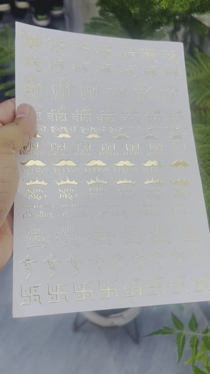 Golden Embossed Rakhi Resin Stickers