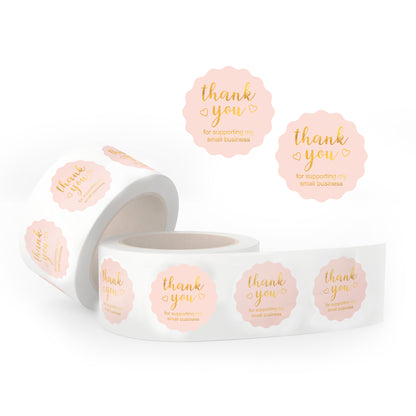 Gold Foil Thank You Stickers Small Business