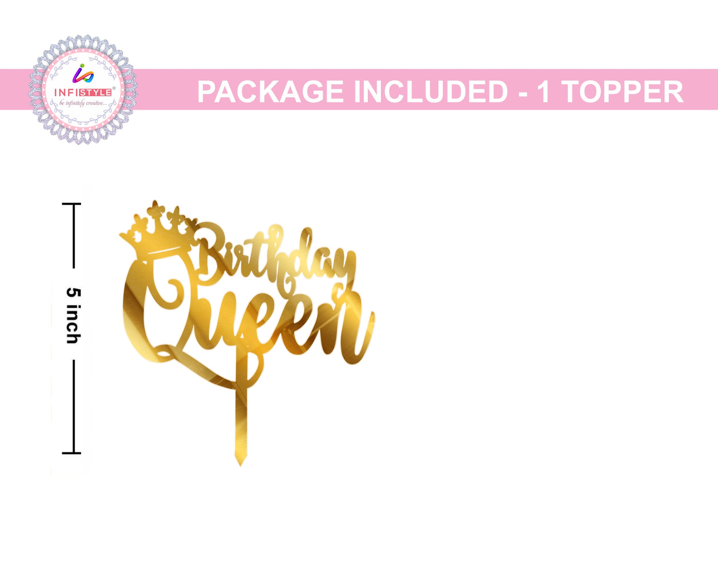 Birthday Queen Acrylic Cake Toppers