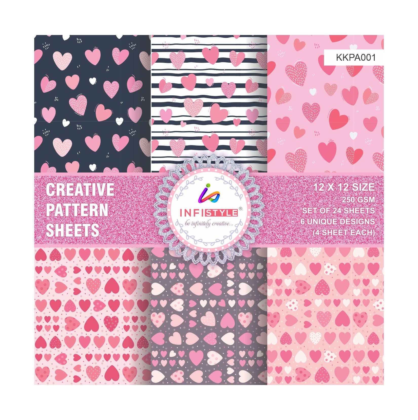 Creative Paper Pattern for Scrapbooking Pack of 24 Sheets – Infistyle