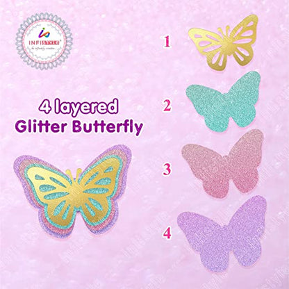 Infistyle Butterfly Cake Toppers Happy Birthday Cake Toppers Butterfly Multicolor Butterfly Topper 25 QTY