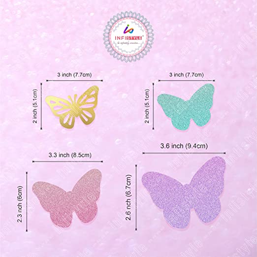 Infistyle Butterfly Cake Toppers Happy Birthday Cake Toppers Butterfly Multicolor Butterfly Topper 25 QTY