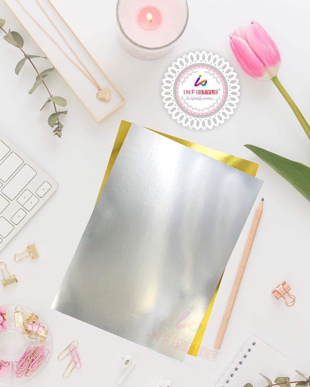 Silver Mirror Cardstock for DIY Crafts