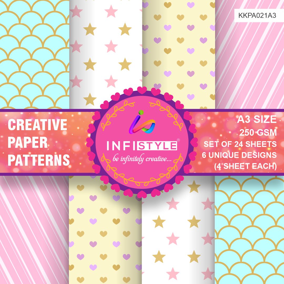 Patterned Craft Paper for Scrapbooking 24 Sheets – Infistyle