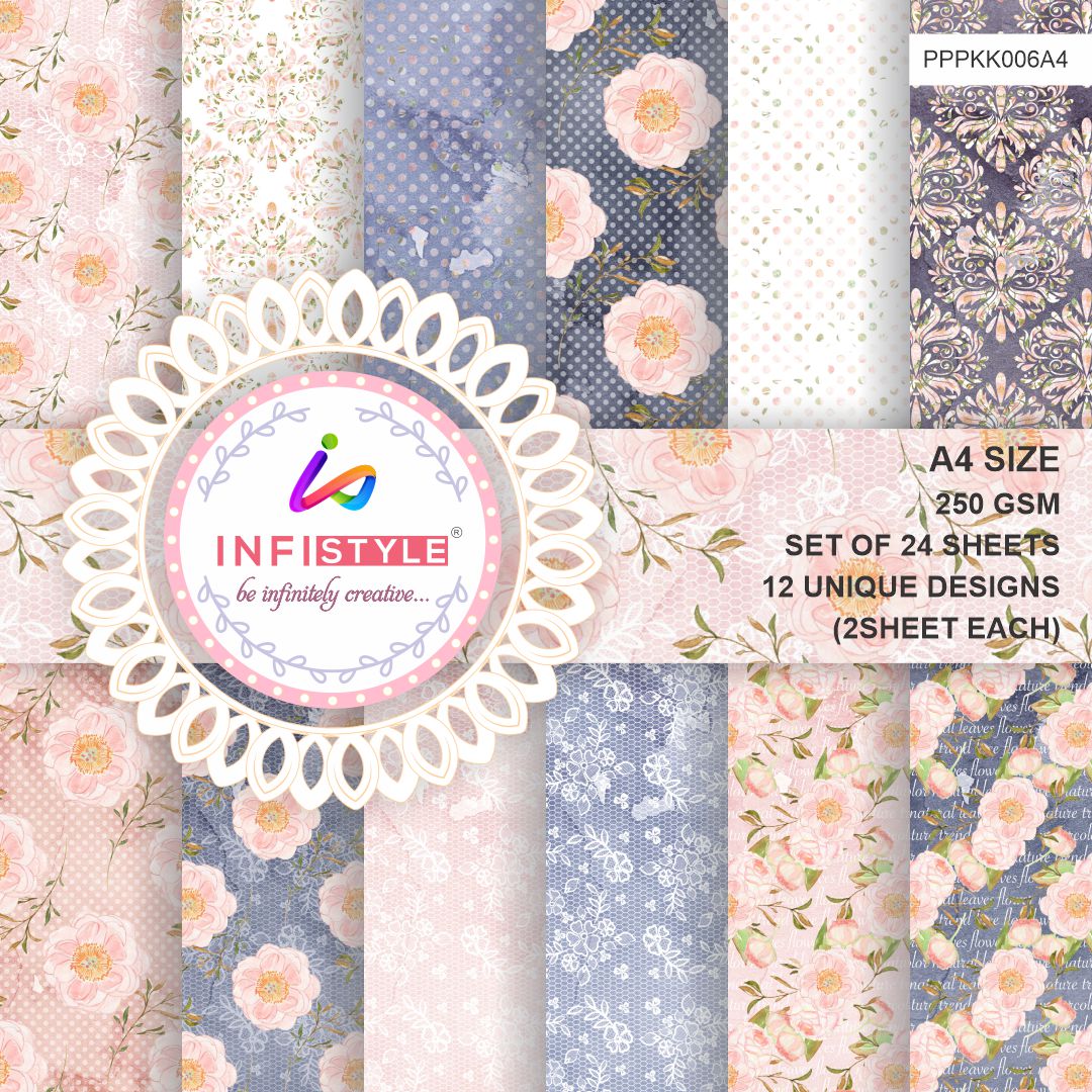 Pastel Pattern Paper 250 GSM Pack of 24