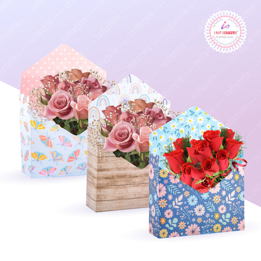 Bouquet Envelope For Gifts Floral Design Envelope Gifts Wedding Bouquet Boxes Envelope 5 Unique Designs 300 GSM Thick