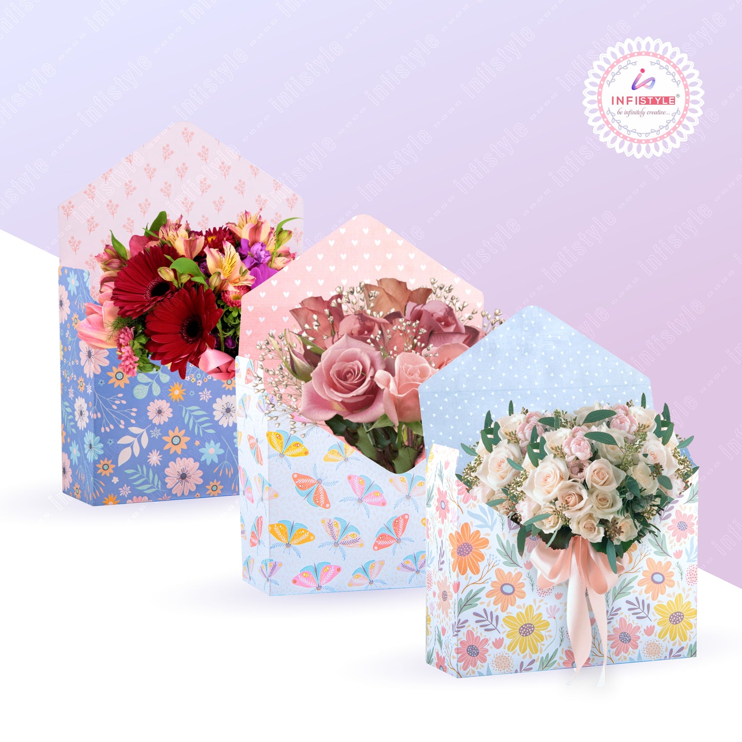 Bouquet Envelope For Gifts Floral Design Envelope Gifts Wedding Bouquet Boxes Envelope 5 Unique Designs 300 GSM Thick