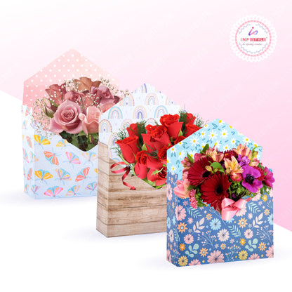 Bouquet Envelope For Gifts Floral Design Envelope Gifts Wedding Bouquet Boxes Envelope 5 Unique Designs 300 GSM Thick