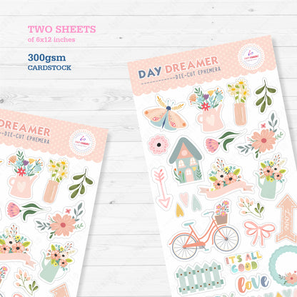 Dreamer Scrapbook Die Cut Elements Sheet 2 Elements Sheet Embellishment Tag 300 GSM Sheets 6x12 inches