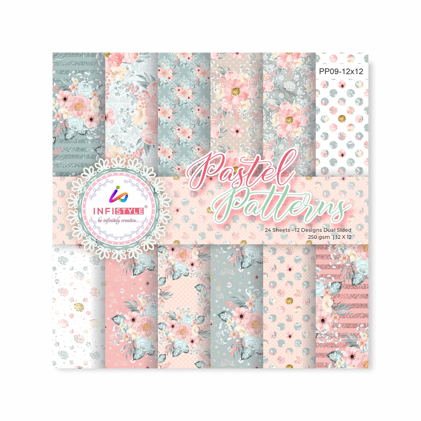 Pastel Paper Pattern Pack of 24 Sheet