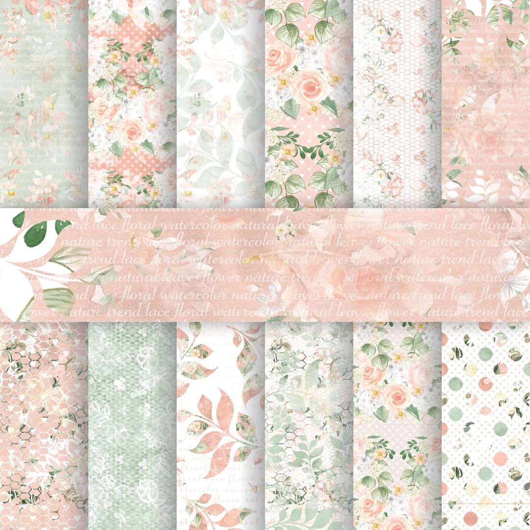 Premium Pastel Color Paper Pattern Pack of 24 Sheet 250 Gsm