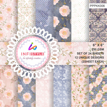 Pastel Pattern Paper 250 GSM Pack of 24