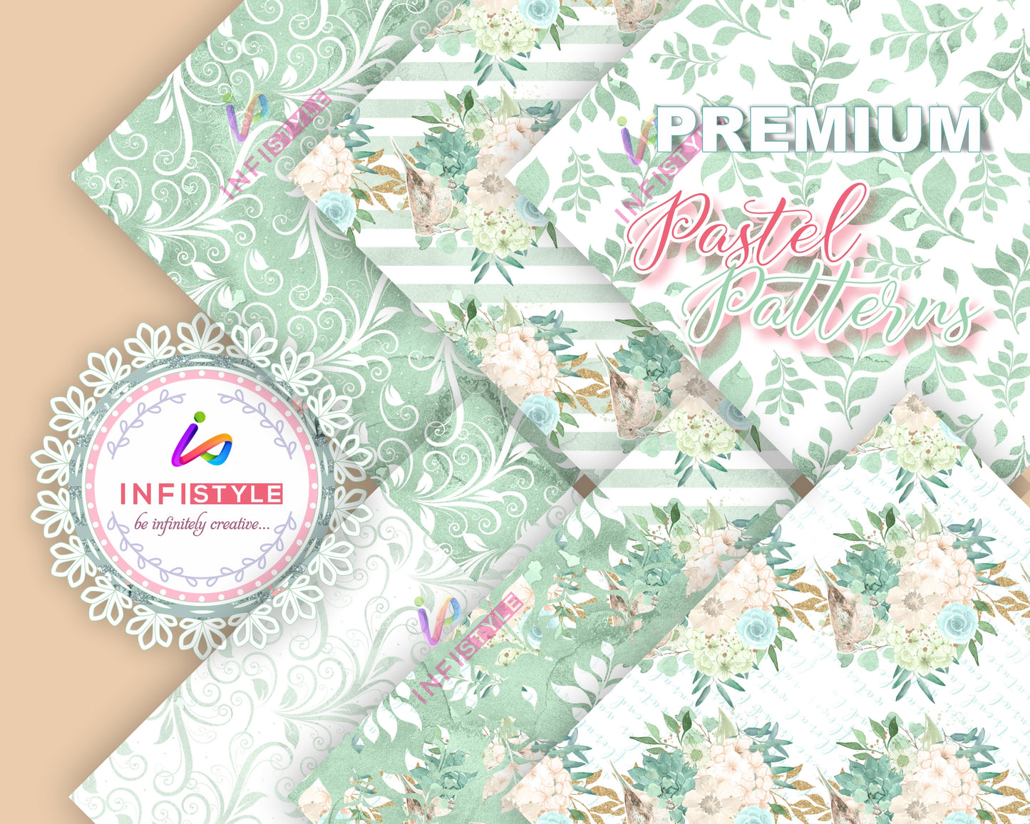 Pastel Paper Pattern Pack of 24 Sheet