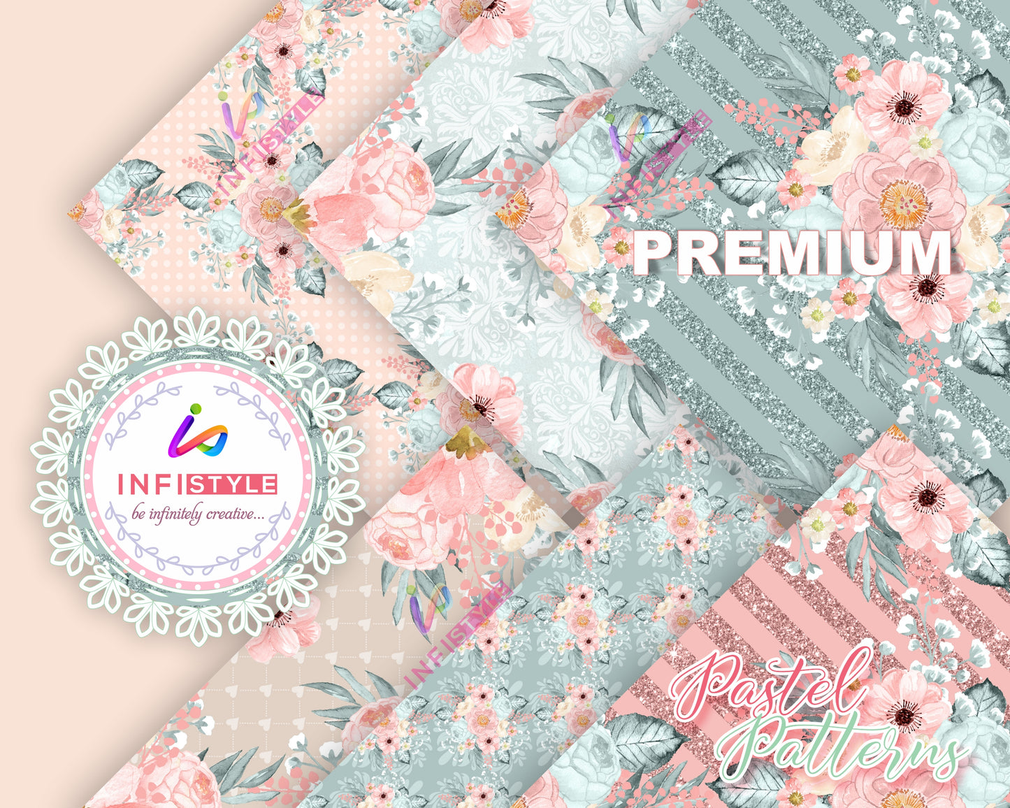 Pastel Paper Pattern Pack of 24 Sheet