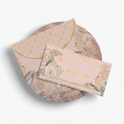 Blush Pink Peacock Shagun Envelope