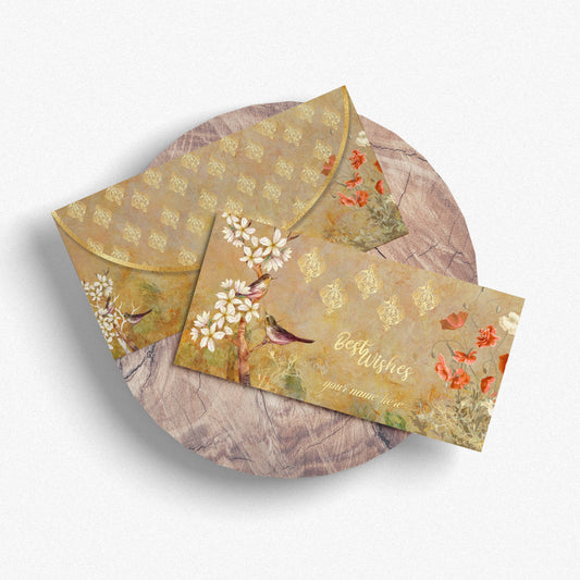 Floral Bird Design Shagun Envelope for Best Wishes