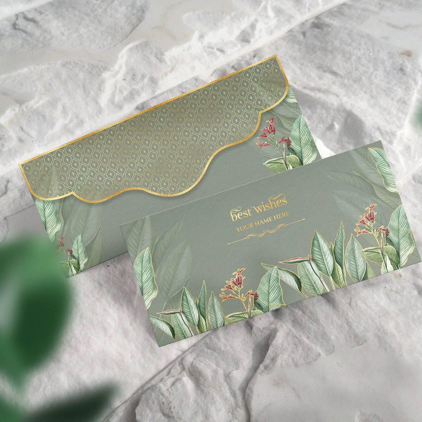 Luxury Shagun Envelopes | Tropical Gold Set