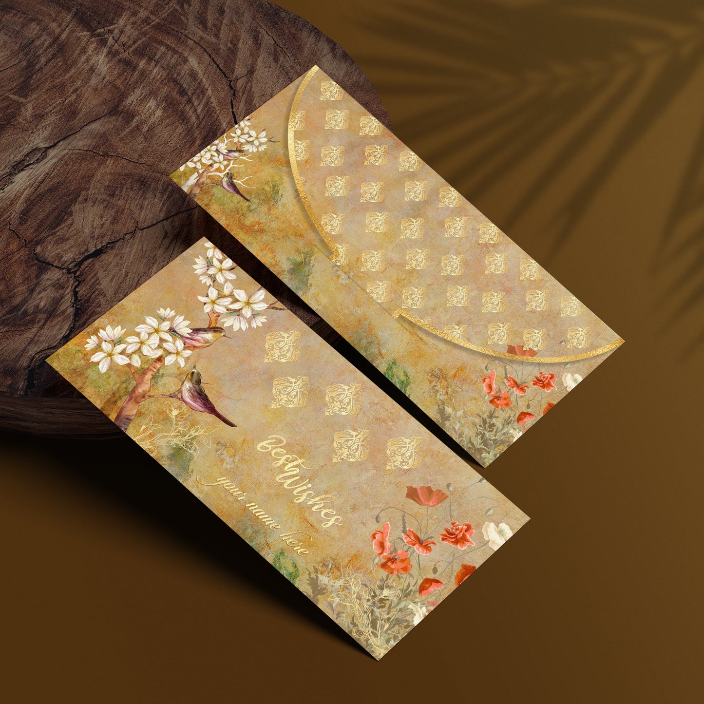 Golden Floral Shagun Envelope
