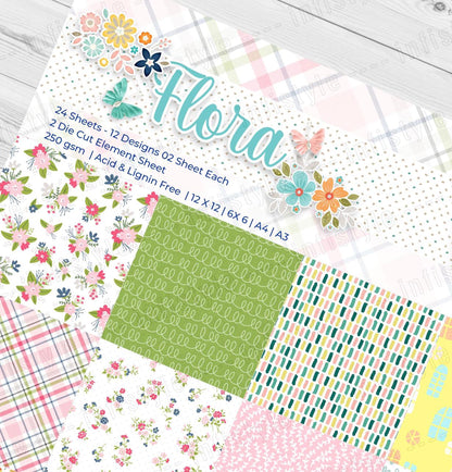 Floral Craft Paper 250 GSM 24 Sheets